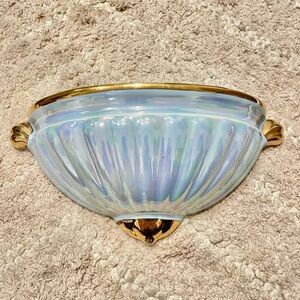 Elegant Iridescent Wall Sconce with Gold Accents